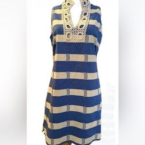 Sail to Sable Navy and Cream Striped Midi Dress
